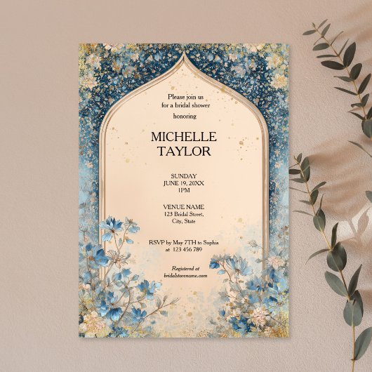 Victorian Enchanted Garden Elegant Floral Bridal Kaart