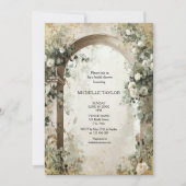 Victorian Enchanted Garden Elegant Floral Bridal Kaart (Voorkant)