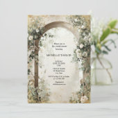 Victorian Enchanted Garden Elegant Floral Bridal Kaart (Staand voorkant)