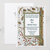 Victorian Era 1846 Medieval Style Wedding Kaart (Voorkant / Achterkant)