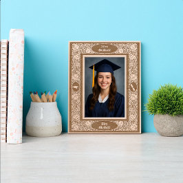 Victorian Era 1896 Art Nouveau Floral Graduation Gegraveerde Lijstjes