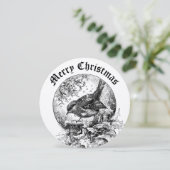 Victorian Era Bird In Holly & Mistletoe Christmas  Feestdagenkaart (Staand voorkant)