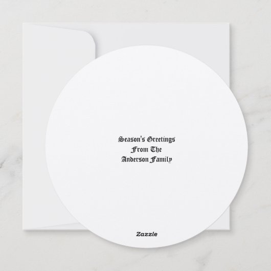 Victorian Era Christmas Winter Scene In Wreath Feestdagenkaart (Achterkant)