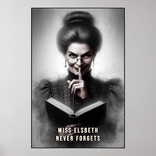 Victorian Era Creepy Headmistress Portrait Wall Poster (Voorkant)