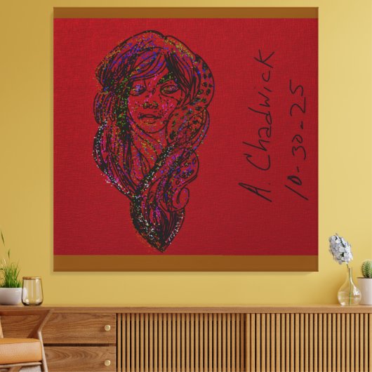 Victorian Era Dreamer Girl Canvas Afdruk (Insitu (Woonkamer))