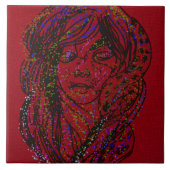 Victorian Era Dreamer Girl Ceramic Tile Tegeltje (Voorkant)