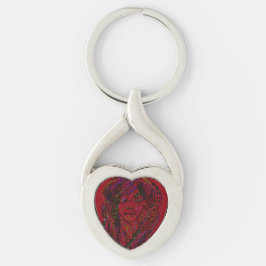 Victorian Era Dreamer Girl Heart Shaped Keychain