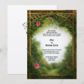 Victorian Era Floral Pergola Frame Wedding Kaart (Voorkant / Achterkant)