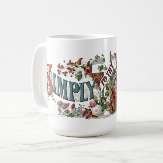 Victorian Era Simply To The (Cross) I Cling Koffiemok (Voorkant links)