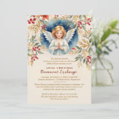 Victorian Exquisite Christmas Angel Flowers Feestdagenkaart (Staand voorkant)