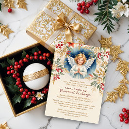 Victorian Exquisite Christmas Angel Flowers  Feestdagenkaart