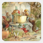 “Victorian Fairies” by E S Hardy Vierkante Sticker (Voorkant)