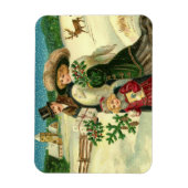 Victorian family in the snow Christmas scene Magneet (Verticaal)