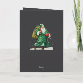 Victorian Father Christmas Wearing Green Robes Cut Kaart (Achterkant)