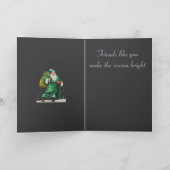 Victorian Father Christmas Wearing Green Robes Cut Kaart (Binnen)