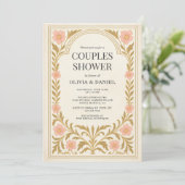 Victorian Floral Art Nouveau Couples Shower Kaart (Staand voorkant)