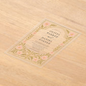 Victorian Floral Art Nouveau Wedding Acryl Uitnodigingen (Laagn)