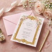 victorian floral bridal shower invite kaart