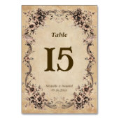 Victorian Floral Frame Wedding Table Kaart (Voorkant)