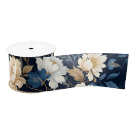 Victorian flowers blue Gift Bag Satijnen Lint