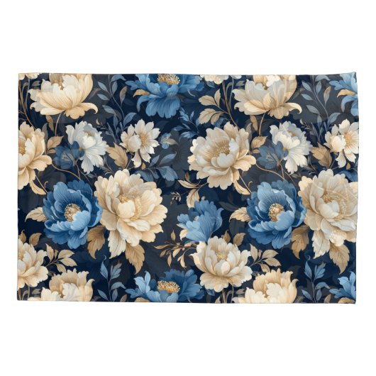 Victorian flowers Blue Kussensloop (Achterkant)