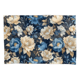 Victorian flowers Blue Kussensloop