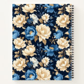 Victorian Flowers Blue Notitieboek (Achterkant)
