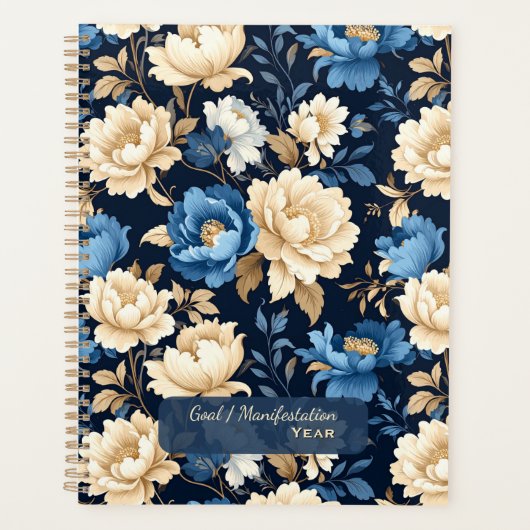 Victorian Flowers Blue Planner (Voorkant)