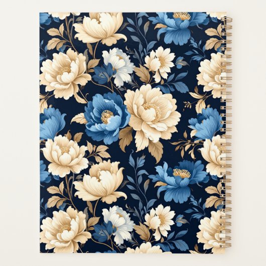 Victorian Flowers Blue Planner (Achterkant)