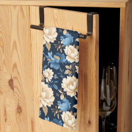 Victorian Flowers Blue Theedoek