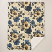 Victorian flowers sherpa deken (Voorkant)