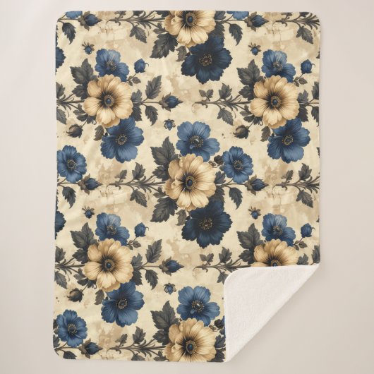 Victorian flowers sherpa deken (Voorkant)