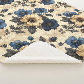 Victorian flowers sherpa deken (3/4)