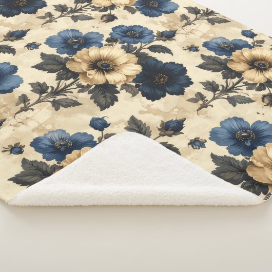 Victorian flowers sherpa deken (3/4)