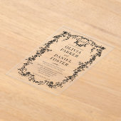 Victorian French Black Ornate Wedding Monogram Acryl Uitnodigingen (Laagn)