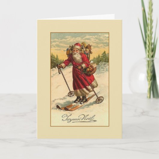 Victorian French Joyeux Noël Christmas Card Feestdagen Kaart (Voorkant)