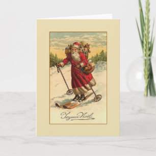 Victorian French Joyeux Noël Christmas Card Feestdagen Kaart