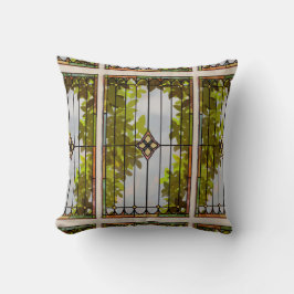 Victorian Garden Stained glass Window Curtain Kussen