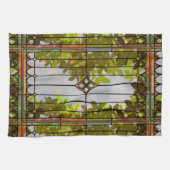 Victorian Garden Stained glass Window Curtain Theedoek (Horizontaal)