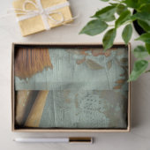 Victorian Glam Gold Drape Red Tassel Teal Floral Tissuepapier (Geschenk)