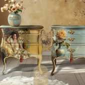 Victorian Glam Lady Gold Baroque Sofa Cream Gown Tissuepapier