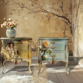 Victorian Glam Lady Gold Baroque Sofa Cream Gown Tissuepapier