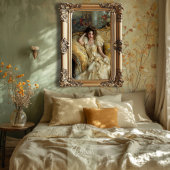 Victorian Glam Lady Gold Baroque Sofa Cream Gown Tissuepapier