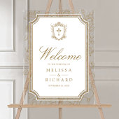 Victorian Gold Catholic Wedding Welcome Acryl Bord