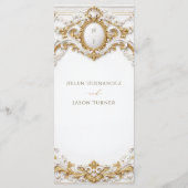 Victorian Gold & White Baroque Frame Wedding Menu (Achterkant)
