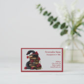 Victorian Gothic Dragon Antique Books Roses Visitekaartje (Staand voorkant)