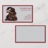 Victorian Gothic Dragon Antique Books Roses Visitekaartje (Voorkant / Achterkant)