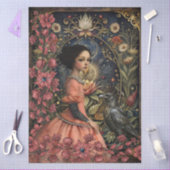 Victorian Gothic Girl & Black Raven Floral Collage Tissuepapier (Craft)