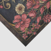 Victorian Gothic Girl & Black Raven Floral Collage Tissuepapier (Detail)