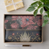 Victorian Gothic Girl White Owl Floral Collage Tissuepapier (Geschenk)